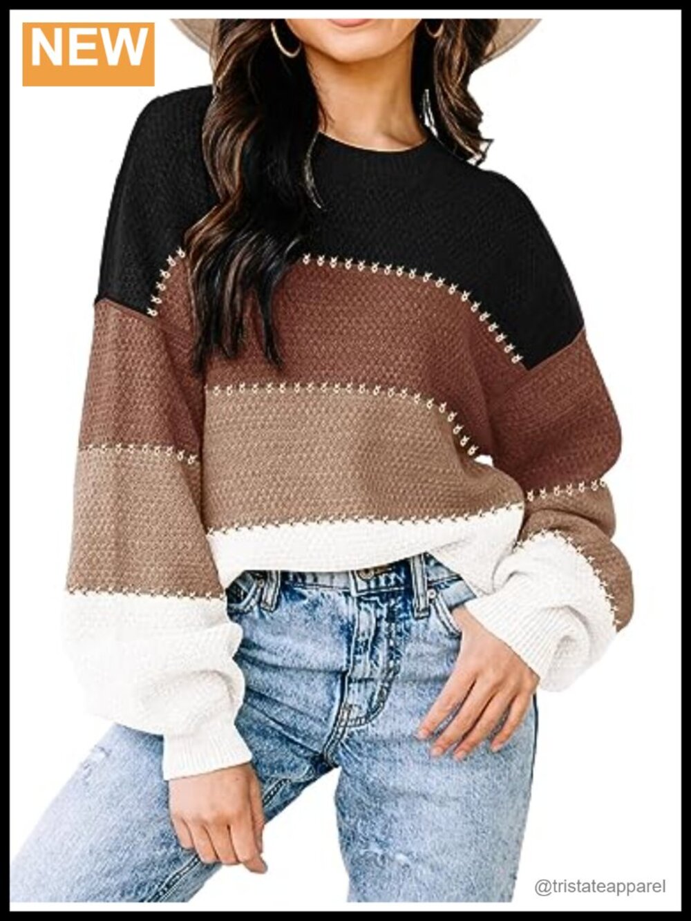 Oversized Batwing Sleeve Knit Pullover Sweater for Women